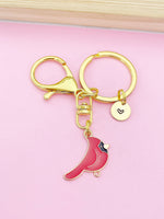 Gold Red Cardinal Charm Keychain Birthday Gifts, Personalized Customized Gifts, BN5257