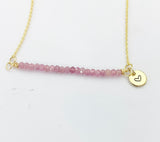 Gold Natural Tourmaline Necklace Personize Customize Gemstone Jewelry, AN4069