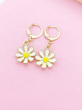 Gold Daisy Flower Charm Earrings Bridesmaid Wedding Personalize Customize Gifts Ideas, N3254