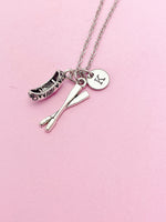 Silver Crew Oars Charm Necklace, Oar Canoe Rowing,  Boat Necklace, Oar Charm, Canoe Charm, Rowing Charm, Personalized Gift, N2671