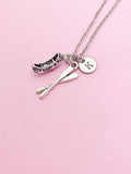 Silver Crew Oars Charm Necklace, Oar Canoe Rowing,  Boat Necklace, Oar Charm, Canoe Charm, Rowing Charm, Personalized Gift, N2671