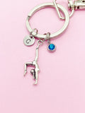 Silver Gymnast Keychain Gymnastic Girl Birthday Personalize Customize Gifts Ideas, N4742