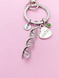Silver DNA Sister Heart Charm Keychain Sister Personalize Customize Jewelry Gifts Ideas, N5563