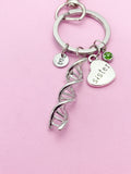 Silver DNA Sister Heart Charm Keychain Sister Personalize Customize Jewelry Gifts Ideas, N5563