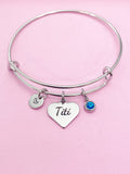 Best Christmas Gifts for Titi, Stainless Steel Heart Titi Bracelet, PD009