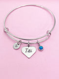 Best Christmas Gifts for Titi, Stainless Steel Heart Titi Bracelet, PD009