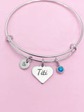 Best Christmas Gifts for Titi, Stainless Steel Heart Titi Bracelet, PD009