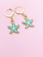 Gold Starfish Earrings, Nautical Earrings, N3189