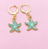 Gold Starfish Earrings, Nautical Earrings, N3189