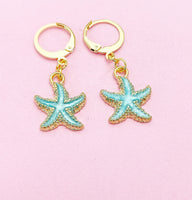 Gold Starfish Earrings, Nautical Earrings, N3189