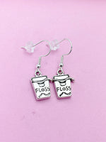 Silver Floss Earrings, DH Graduation Dentist Jewelry Earrings, Dentist Floss Charm, Dentist Earrings, DH DA Gifts, N2934