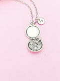 Silver Makeup Palette Charm Necklace, Personalized Initial, Artist Gift