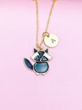 Gold Cute Raccoon Charm Necklace Roccoon Pet Gifts Ideas Personalized Customized Made to Order, N5492