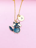 Gold Cute Raccoon Charm Necklace Roccoon Pet Gifts Ideas Personalized Customized Made to Order, N5492