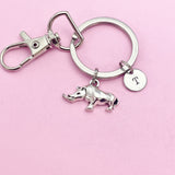 Rhinoceros Charm Keychains in Silver, AN2103