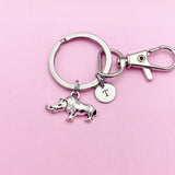 Rhinoceros Charm Keychains in Silver, AN2103