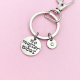 No Matter What Keychain, Silver Initial Charm, Best Friend Gift