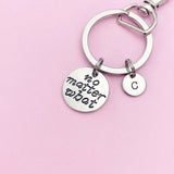 No Matter What Keychain, Silver Initial Charm, Best Friend Gift