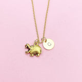 Hippopotamus Necklace in Gold, N465