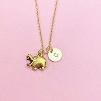Hippopotamus Necklace in Gold, N465