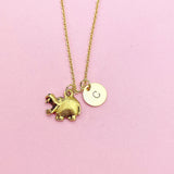 Hippopotamus Necklace in Gold, N465