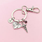 Occupational Therapist Keychain, Caduceus OT Heart Charm, Graduation Gifts, N1351C