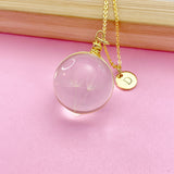 Dandelion Necklace in Gold or Silver, Wish Dandelion, Birthday Gifts, Terrarium Jewelry, Pressed Flowers Jewelry, Gardening Gift, AN200