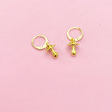 Gold Plated Pacifier Charm Earrings, Pacifier Jewelry, N2748