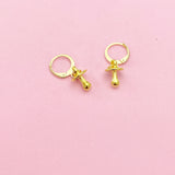Gold Plated Pacifier Charm Earrings, Pacifier Jewelry, N2748