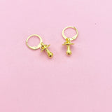 Gold Plated Pacifier Charm Earrings, Pacifier Jewelry, N2748