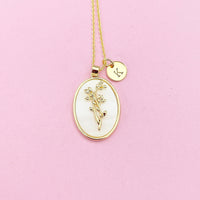 Holly Flower Necklace in Gold, December Birthday Gifts, N4883L