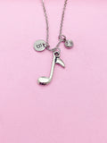 Music Gift, Orchestras Necklace, Musician Gift, Music Teacher Gift, Music Melody Charm, Silver Music Note Charm, Personalized Gift, N35-D