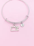 Silver Sewing Machine Bracelet Personalize Customize Charm Bracelet, AN5396
