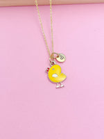 Gold Cute Yellow Chicken Charm Necklace Personize Customize Charm Necklace, AN3052