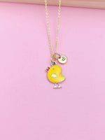 Gold Cute Yellow Chicken Charm Necklace Personize Customize Charm Necklace, AN3052