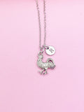 Silver Chicken Rooster Charm Necklace Farmer Chicken Pet Gifts Ideas Personalize Customize Charm Necklace, N782