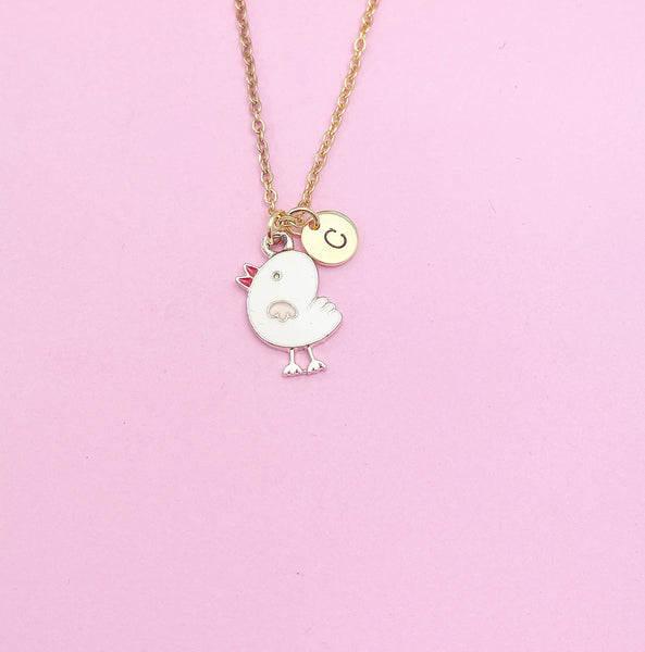 Gold Cute Chicken Charm Necklace Personize Customize Charm Necklace, AN3144