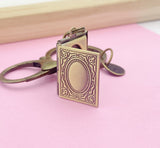 Locket Keychain,Bronze Book Locket, Locket Jewelry, Personalized Gift, Best Friend Gift, Girlfriend Gift, Sister Gift, N1513