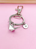 Silver Paper Crane Charm Keychain, Japanese Crane, AN1470