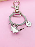 Silver Paper Crane Charm Keychain, Japanese Crane, AN1470