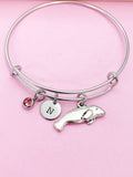 Silver Manatee Charm Bracelet, Sea Cow Charm, Biologist Gifts, N1024