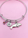 Silver Manatee Charm Bracelet, Sea Cow Charm, Biologist Gifts, N1024