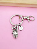 Silver Anatomy Heart Keychain, Lucky Charm, Doctor Nurse Gift, Personized Initial Keychain, N4935