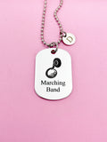 Silver Marching Band Sousaphone Charm Necklace or Keychain Gifts Idea Personalize Customize Jewelry, D449