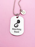 Silver Marching Band Sousaphone Charm Necklace or Keychain Gifts Idea Personalize Customize Jewelry, D449