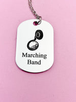 Silver Marching Band Sousaphone Charm Necklace or Keychain Gifts Ideas, D450