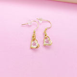 Gold Heart Zirconia Charm Earrings, Heart Cubic Zirconia Charm, Mother's Day Gifts Ideas, N2789