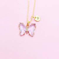 Gold Butterfly Charm Necklace Personalize Customize Jewelry, N4855