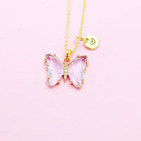 Gold Butterfly Charm Necklace Personalize Customize Jewelry, N4855