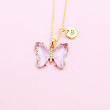 Gold Butterfly Charm Necklace Personalize Customize Jewelry, N4855